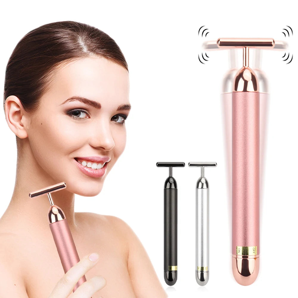 Gouden vibrerende roller gezichtsmassager
